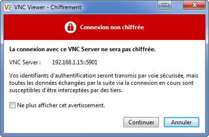 Alerte sécurité VNCViewer