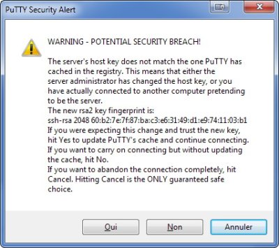 Alerte sécurité PuTTY